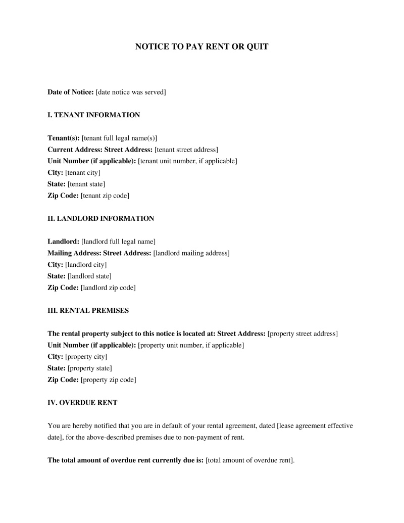 7 Day Notice to Pay Rent or Vacate Preview
