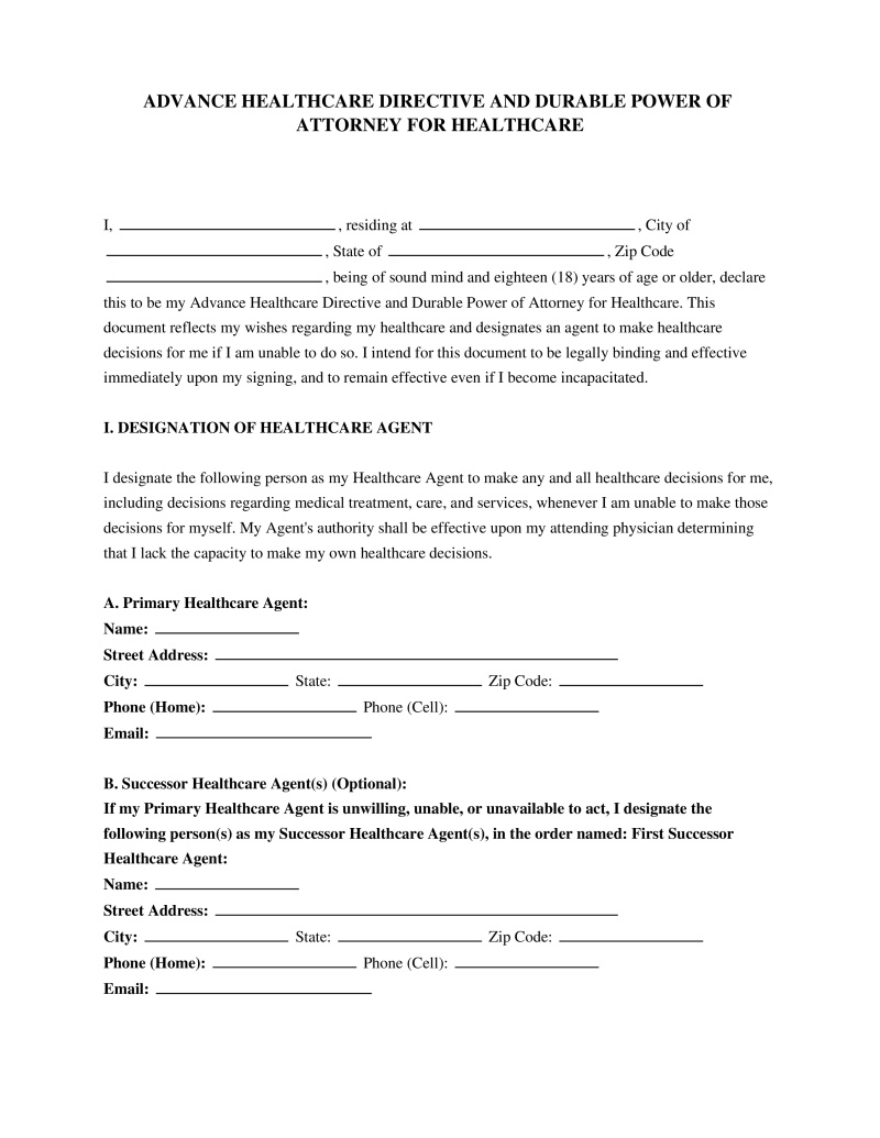 Advance Directive Will and Power of Attorney Preview