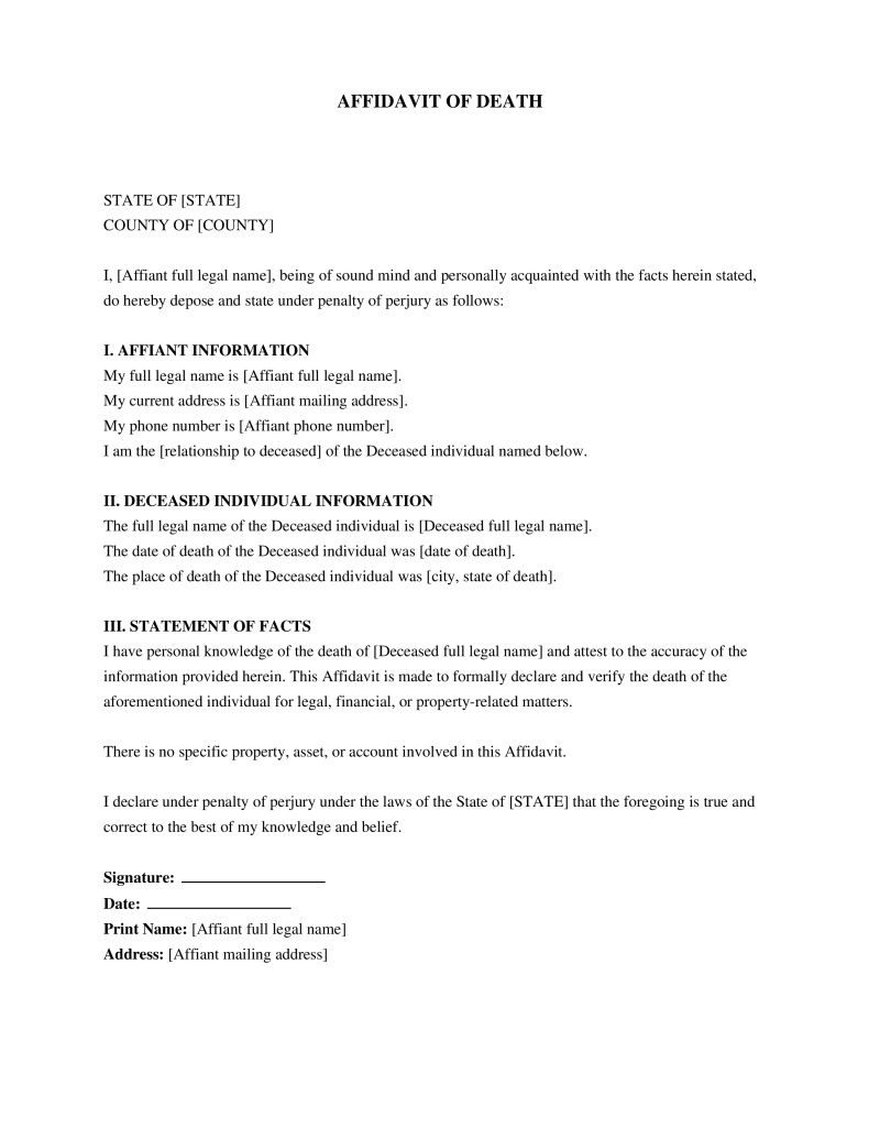 Affidavit of Death Preview