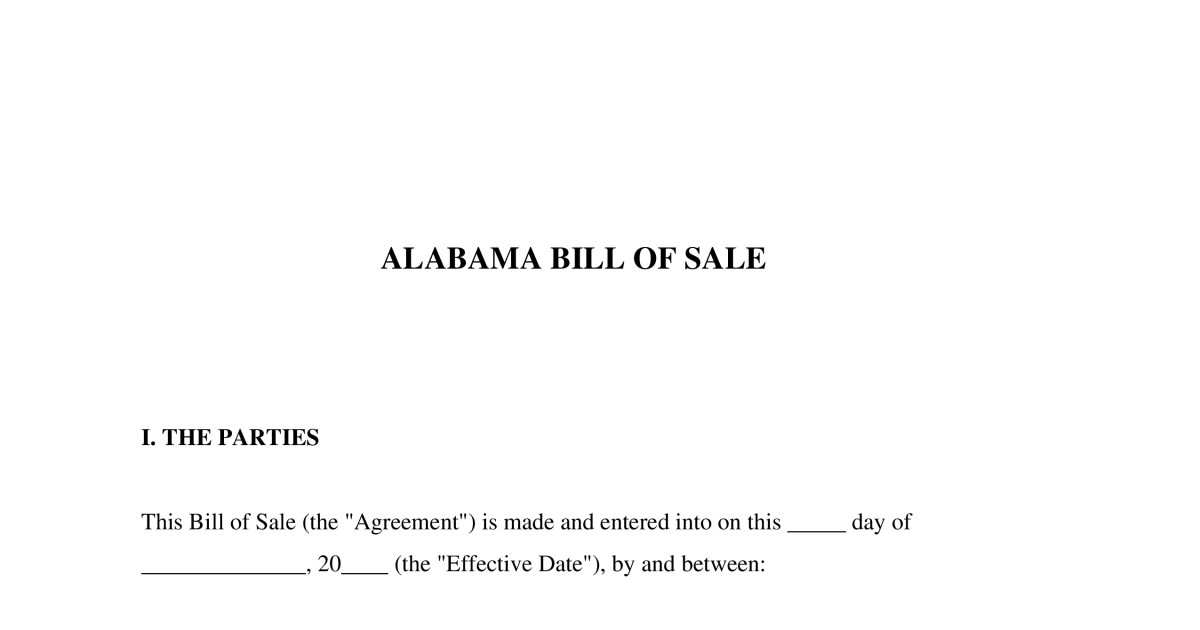 Free Alabama Bill of Sale | PDF | LegalTemplates