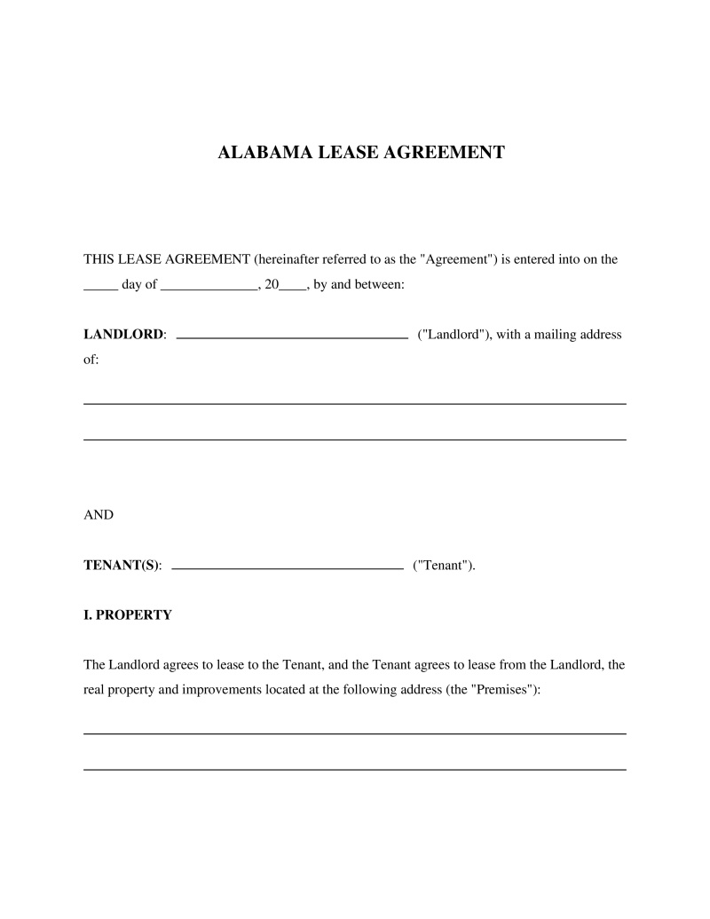 Alabama Lease Agreement Preview