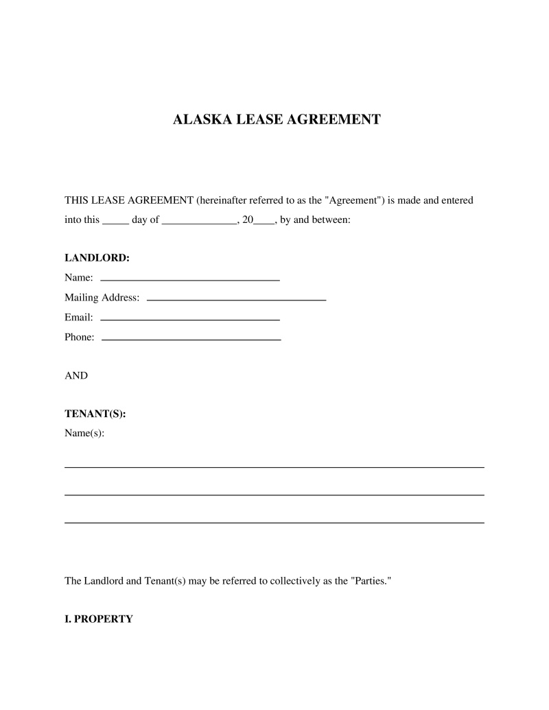 Alaska Lease Agreement Preview