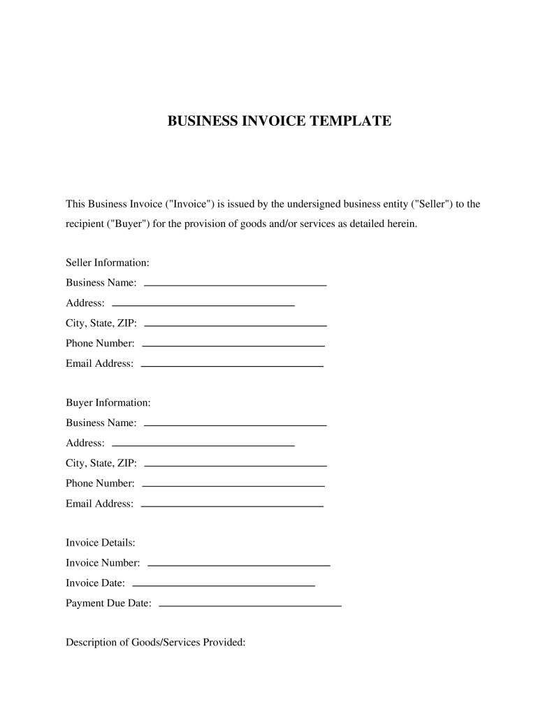 Business Invoice Template