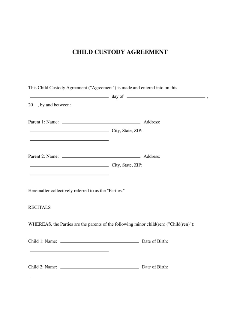 Child Custody Agreement