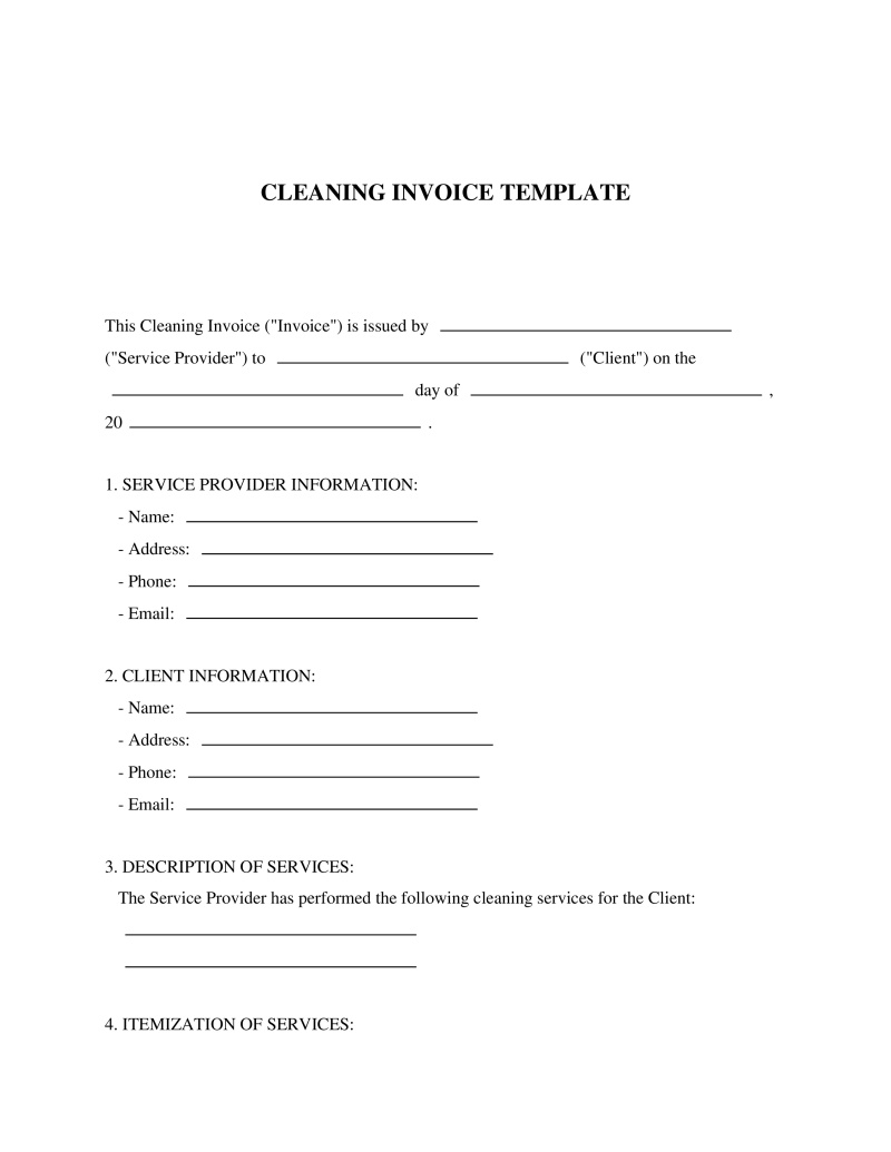 Cleaning Invoice Template Preview