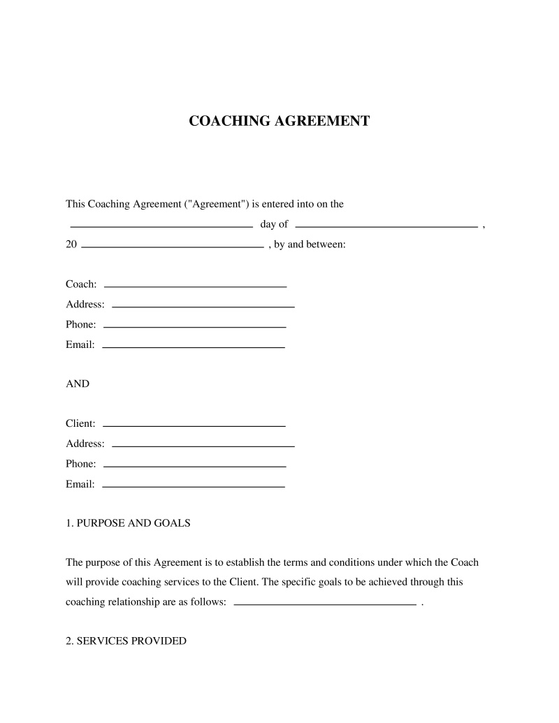 Coaching Agreement Preview