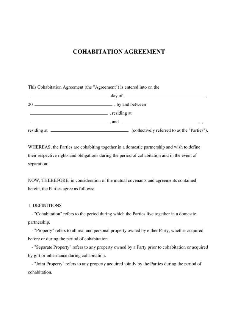Cohabitation Agreement