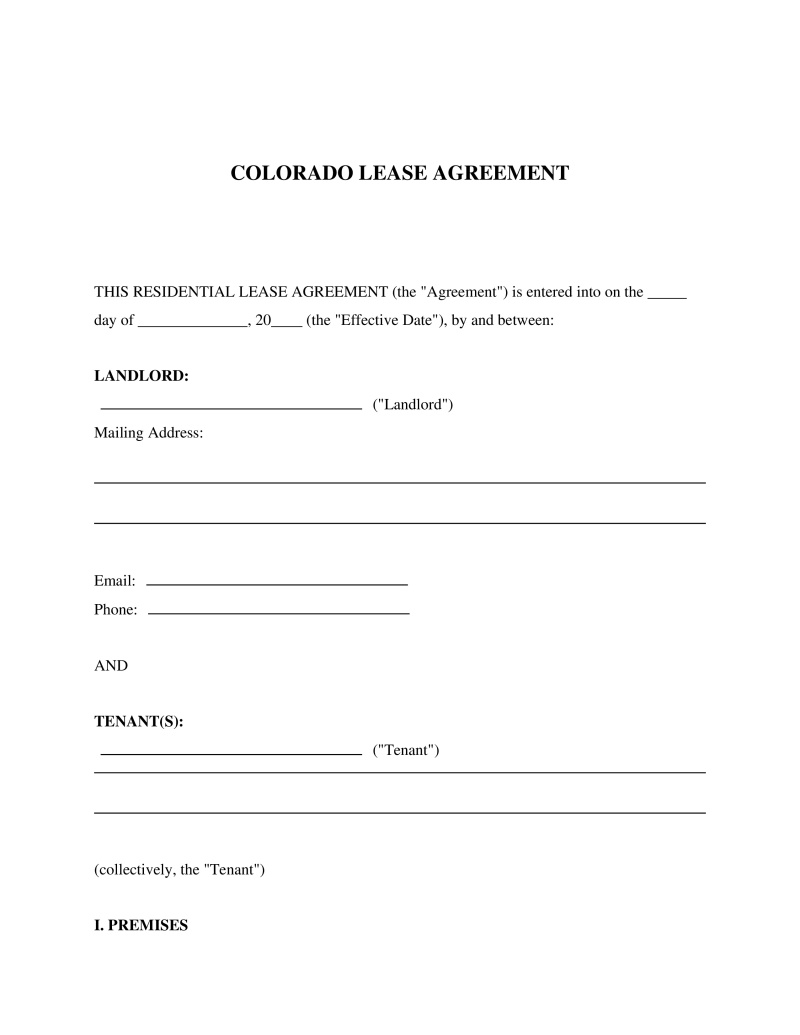 Colorado Lease Agreement Preview