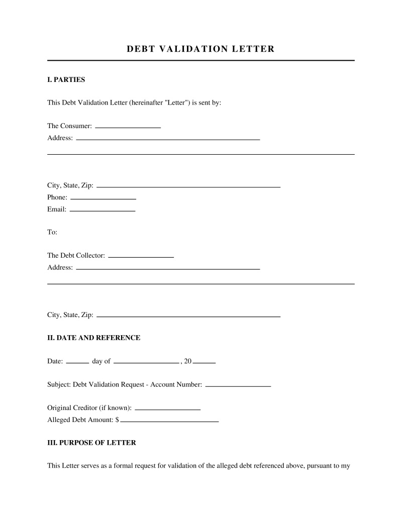 Debt Validation Letter Preview