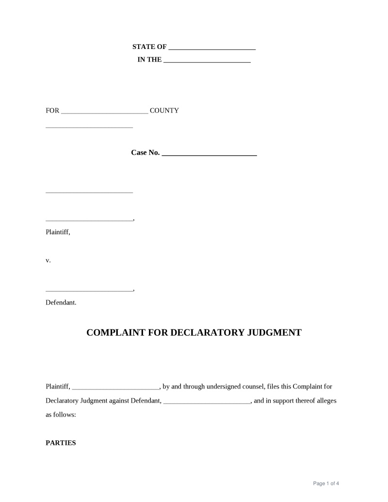 Declaratory Judgment Preview