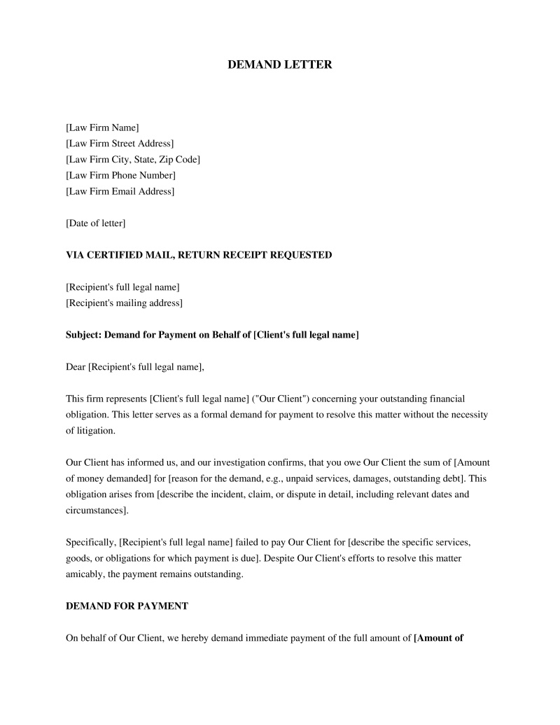 Demand Letter from Attorney Preview