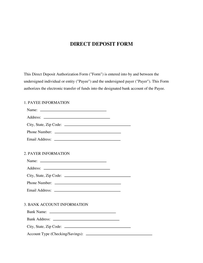 Direct Deposit Form