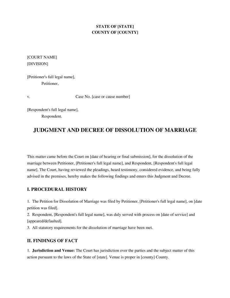 Divorce Decree Preview