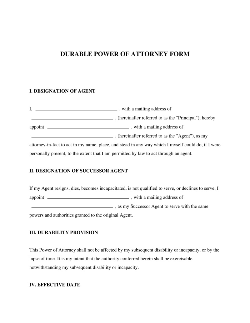 Durable Power of Attorney