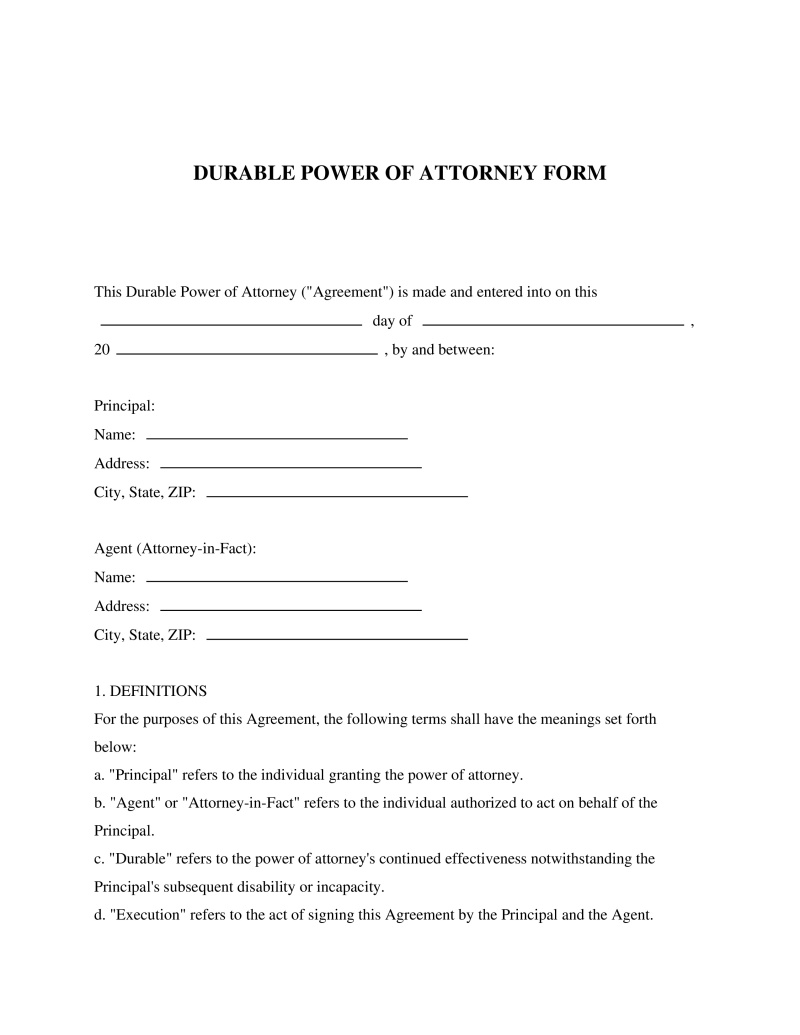 Durable Power of Attorney