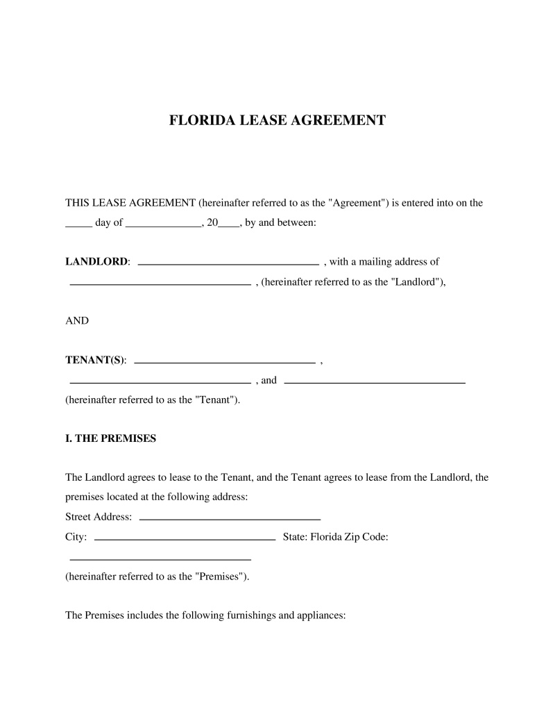 Florida Lease Agreement Preview
