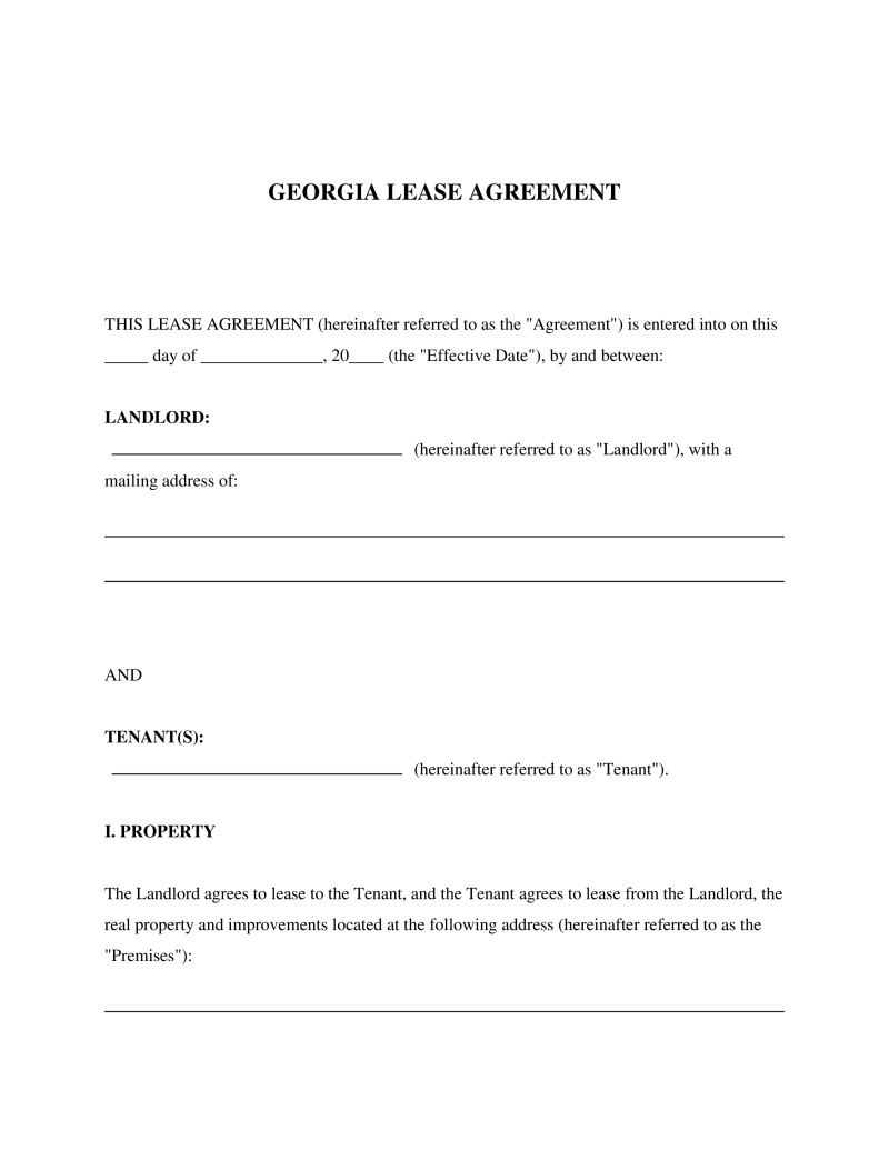 Georgia Lease Agreement Preview