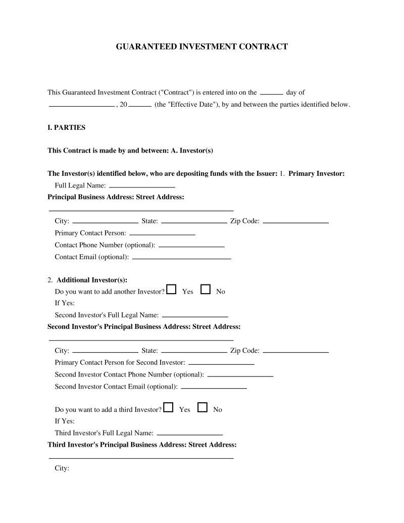 Guaranteed Investment Contract Preview