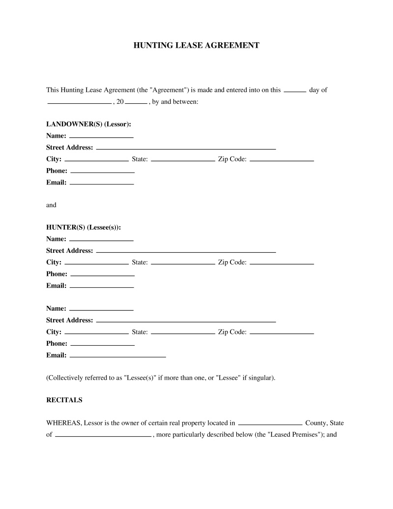 Hunting Lease Agreement preview