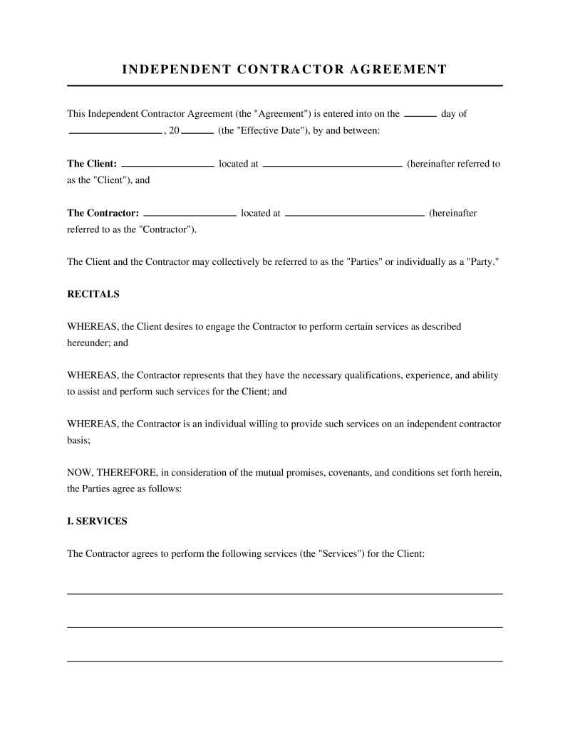Independent Contractor Agreement