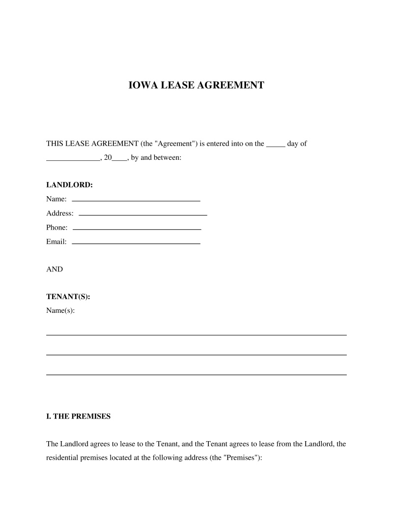 Iowa Lease Agreement Preview