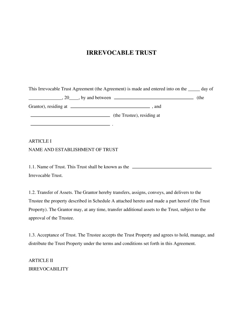 Irrevocable Trust Preview
