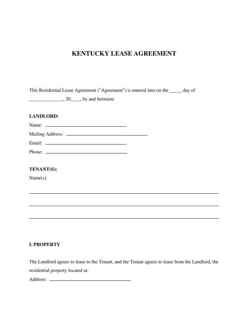 Kentucky Lease Agreement Preview