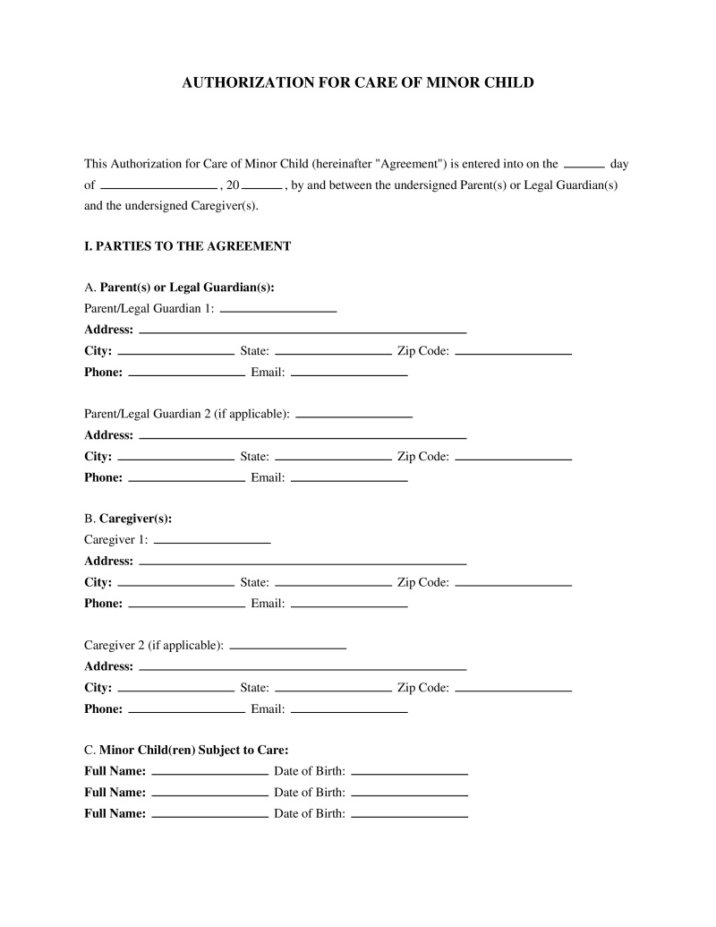 Kinship Care Agreement