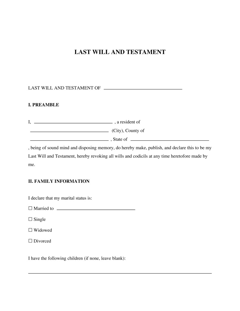 Last Will and Testament