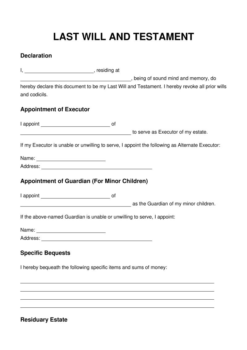 Last Will and Testament