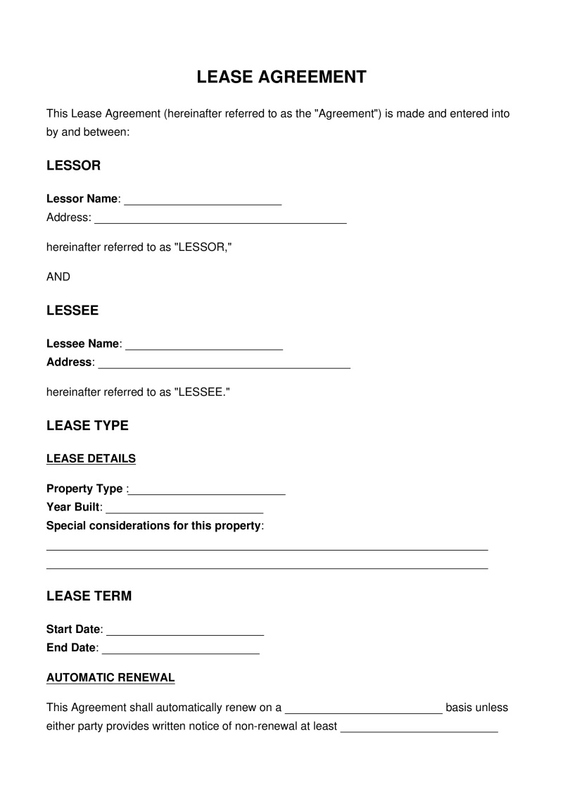 Lease Agreement