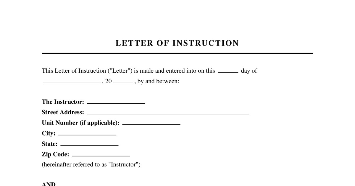 Letter of Instruction (including Sample) | LegalTemplates