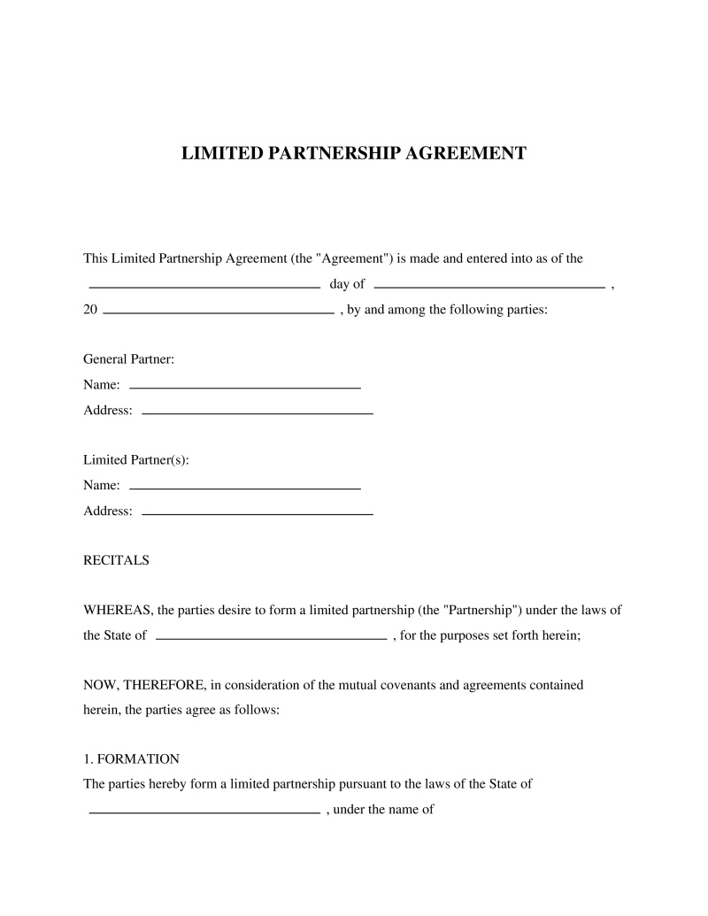 Limited Partnership Agreement Preview