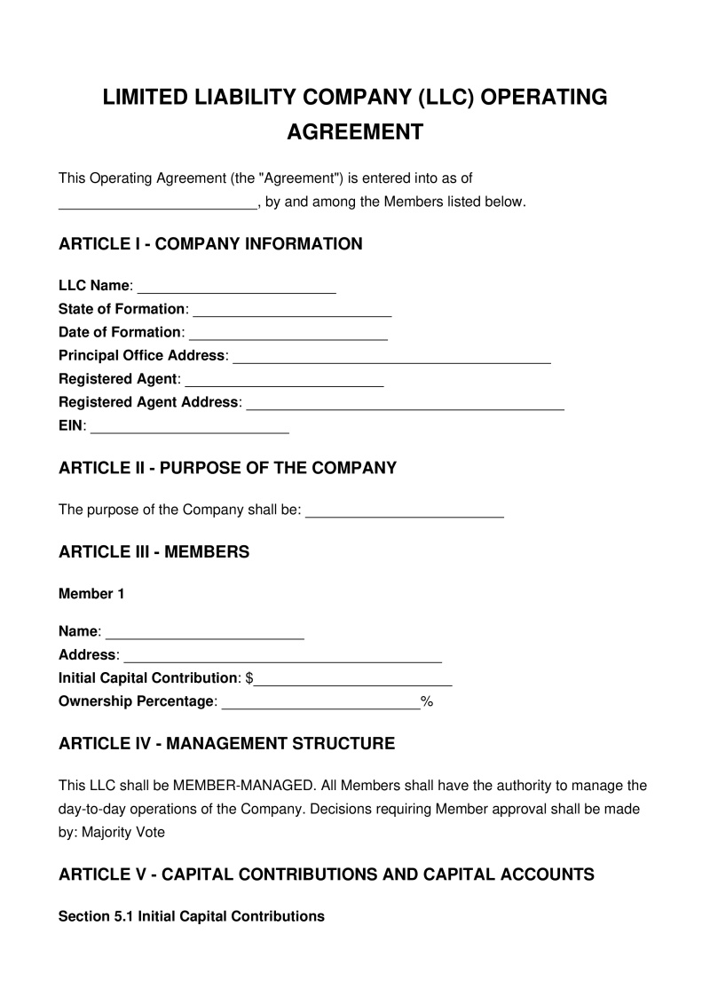 LLC Operating Agreement