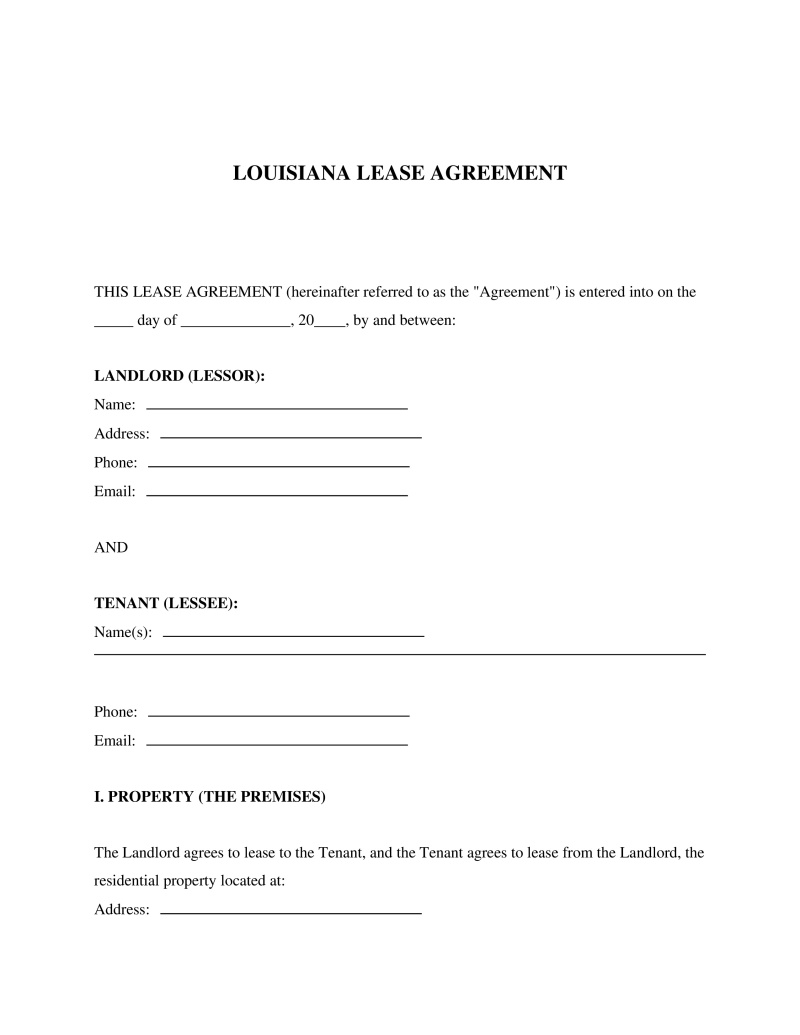 Louisiana Lease Agreement Preview