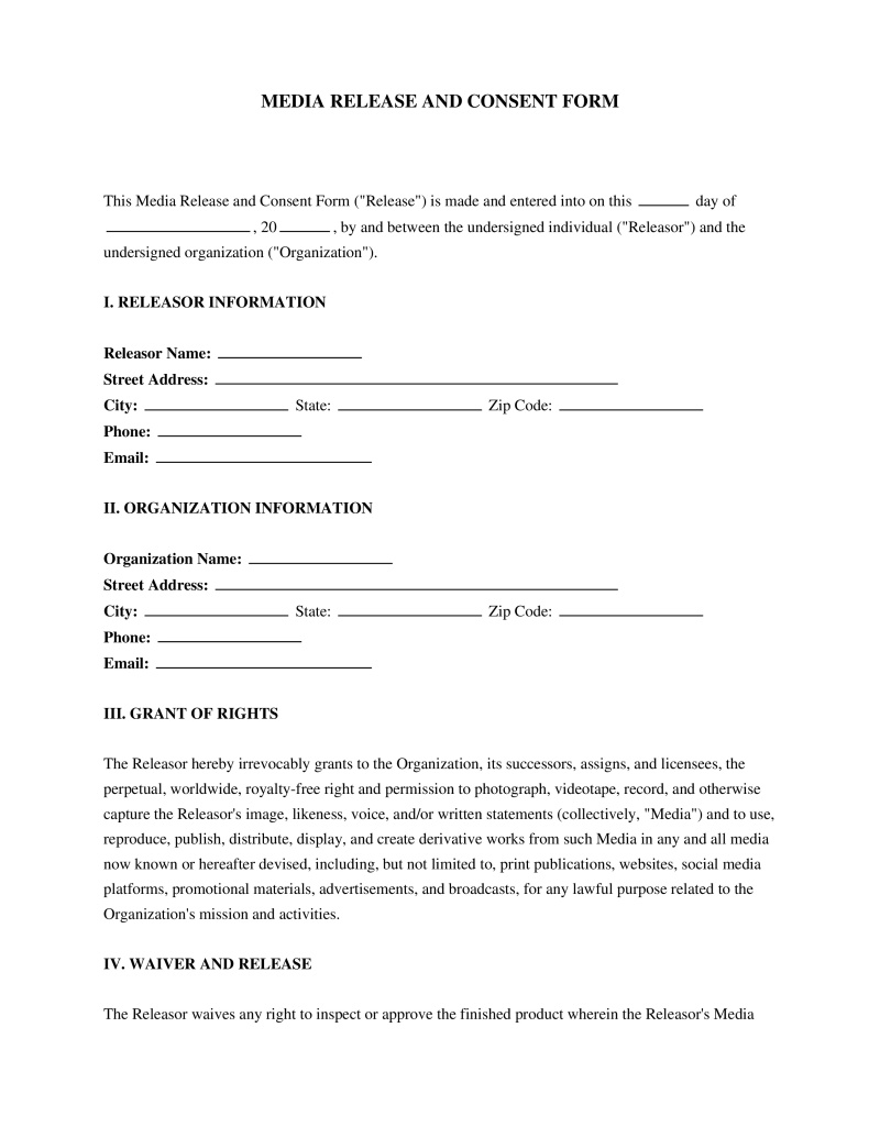 Media Release Template Preview