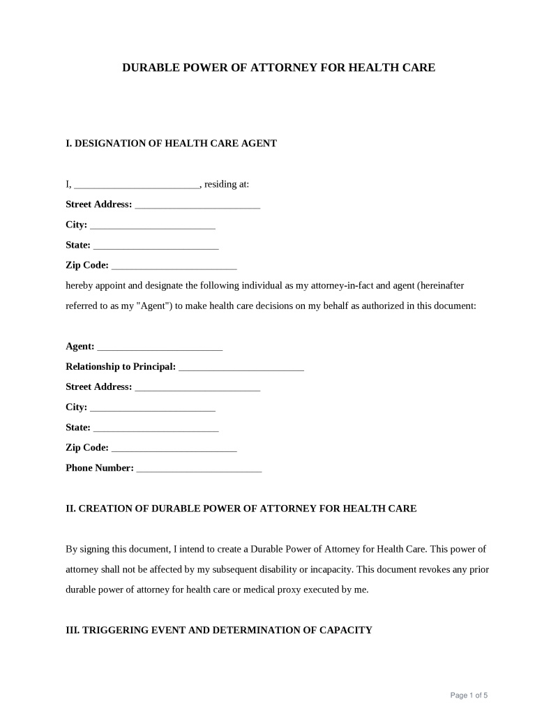 Medical Power of Attorney preview