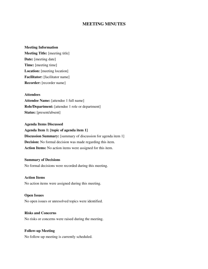 Meeting Notes Template Preview