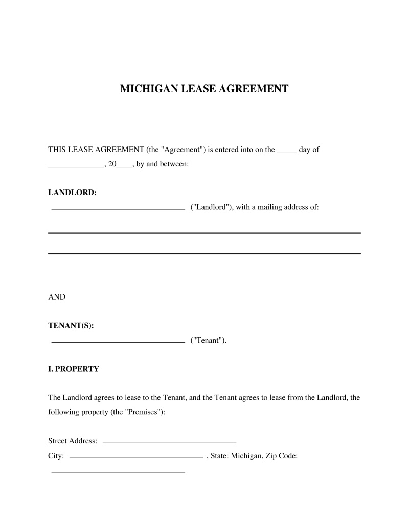Michigan Lease Agreement Preview