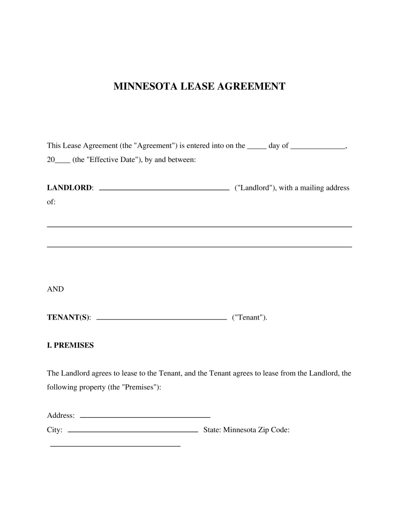 Minnesota Lease Agreement Preview