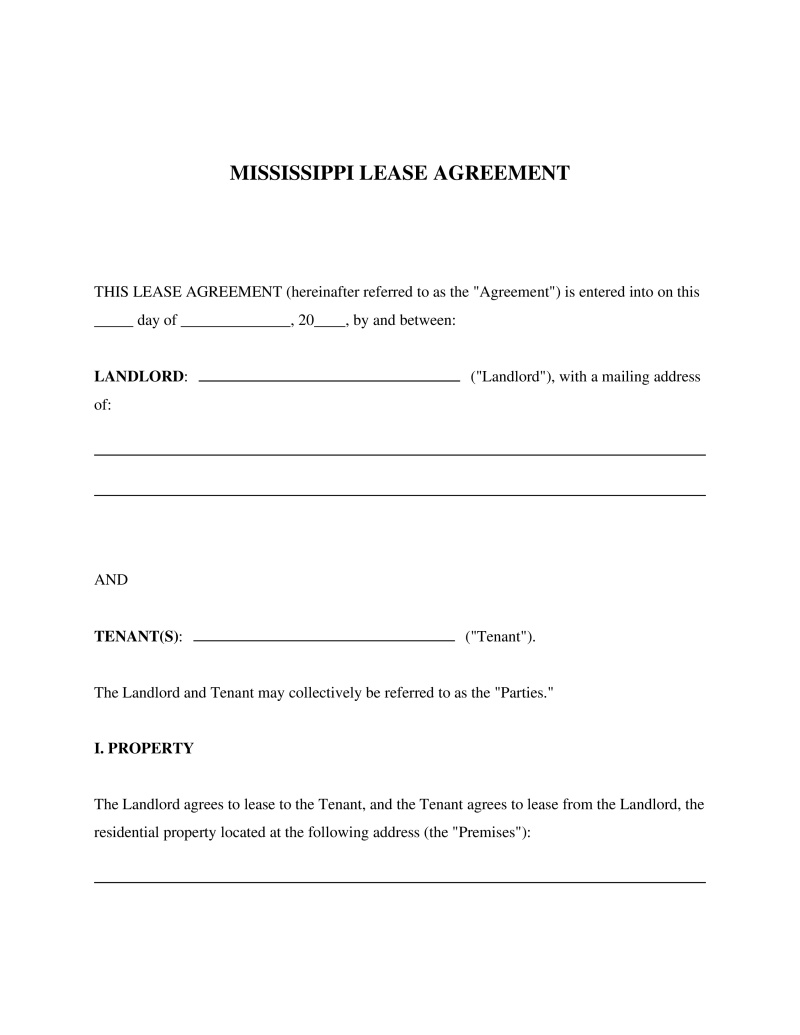 Mississippi Lease Agreement Preview