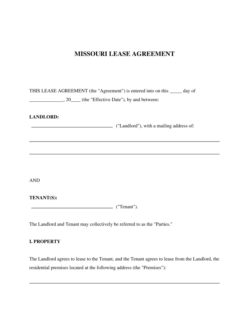Missouri Lease Agreement Preview