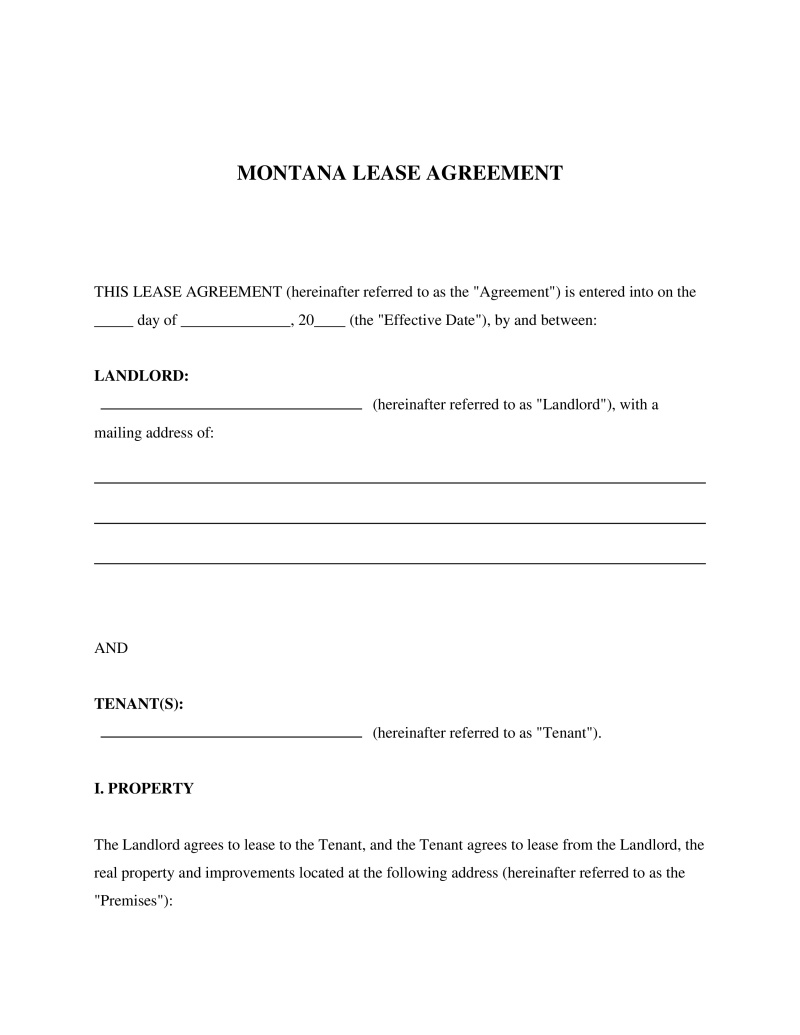 Montana Lease Agreement Preview