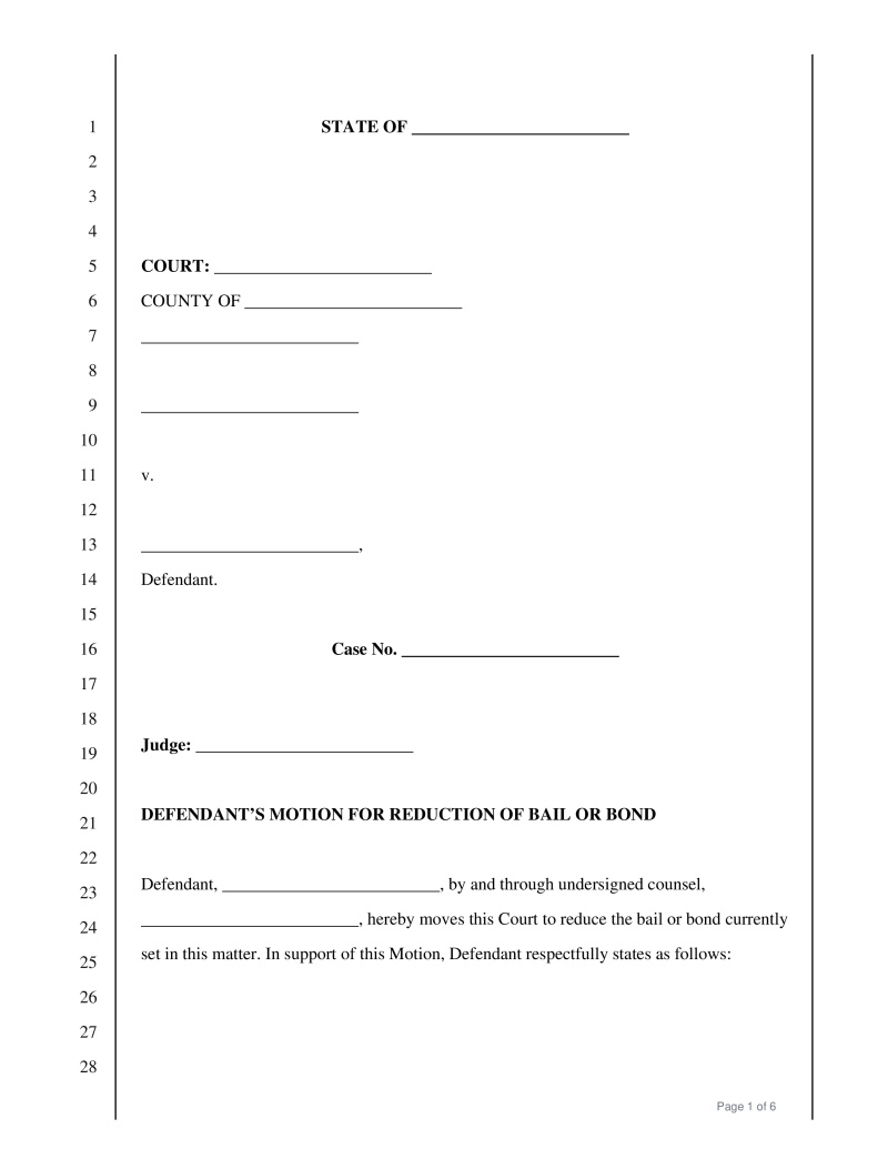 Motion for Bond Reduction Preview