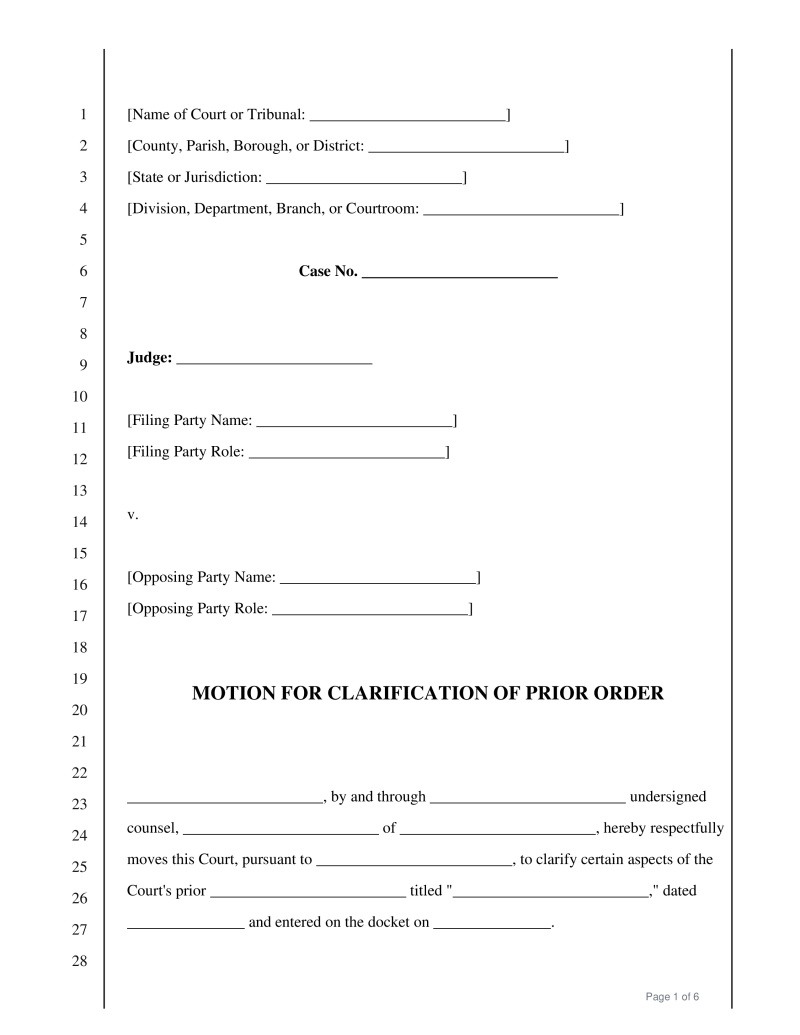 Motion for Clarification Preview