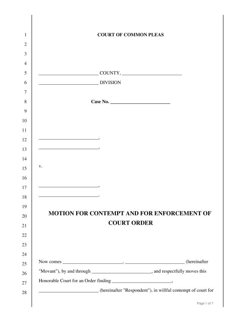 Motion for Contempt Preview