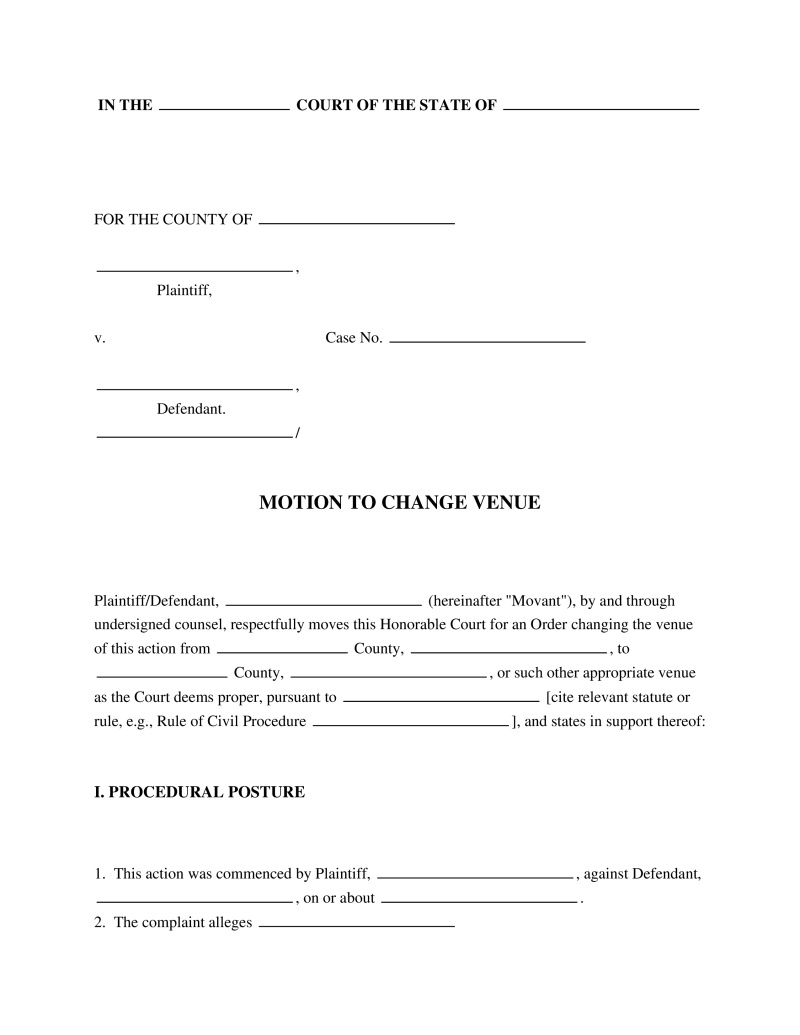 Motion to Change Venue