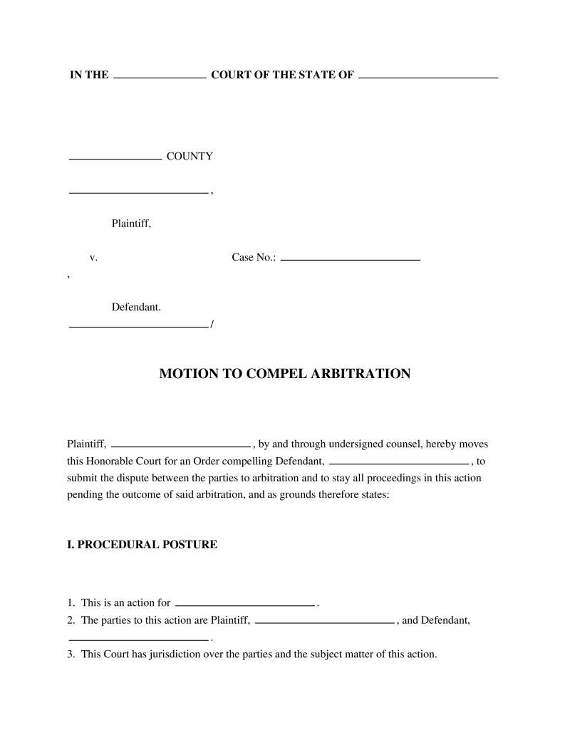 Motion to Compel Arbitration