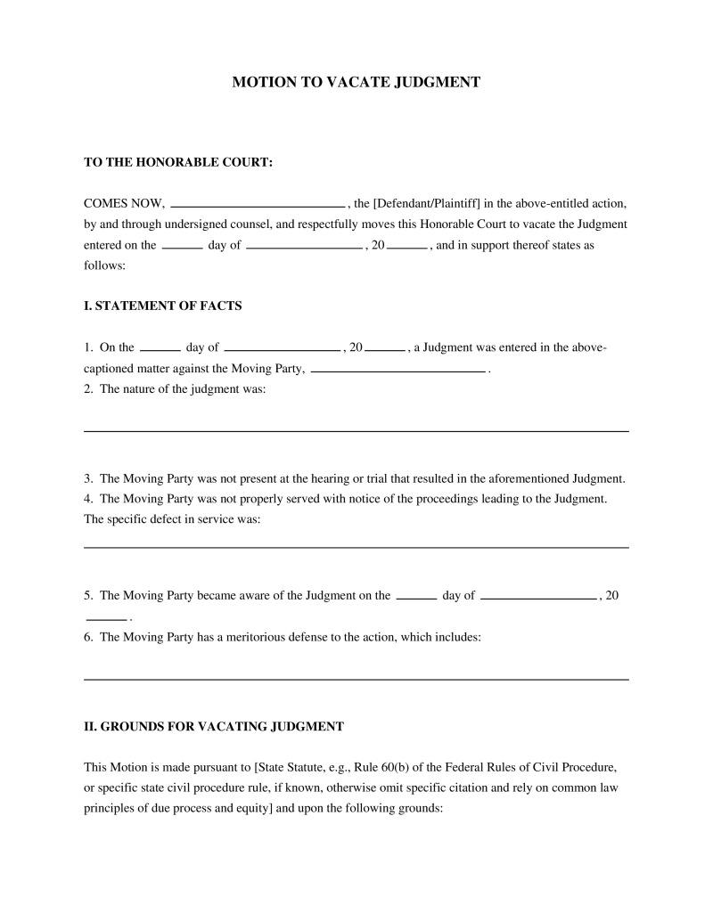 Motion to Vacate Preview