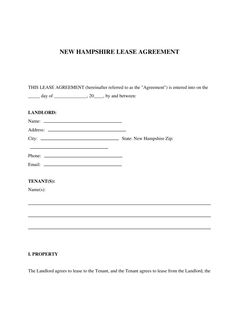 New Hampshire Lease Agreement Preview